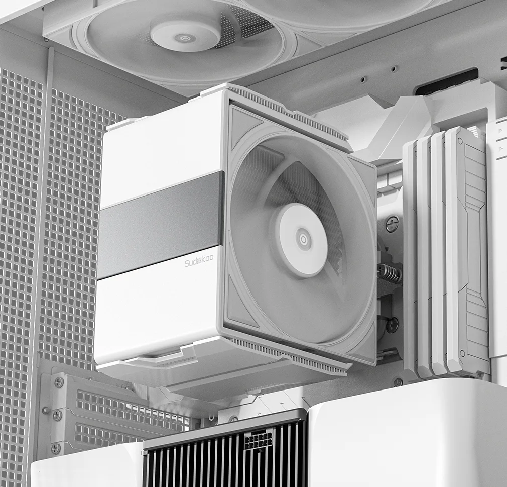 SK700 WHITE AM5 Air Cooler | Compact RAM-Friendly Design
