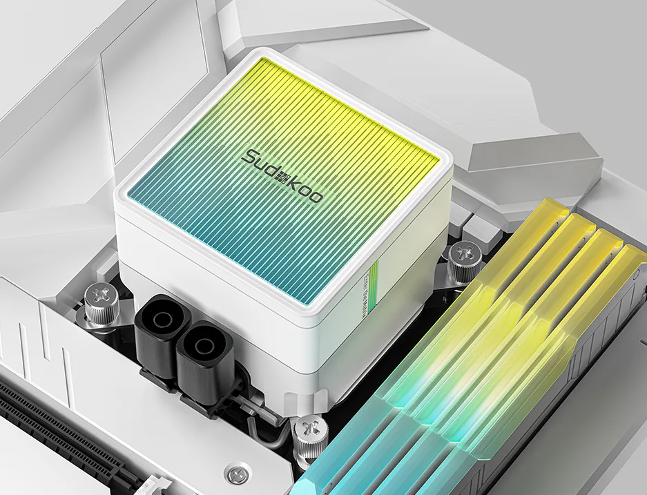 NEXAURA 240 WHITE Liquid Cooler with Diamond Glow | Sudokoo